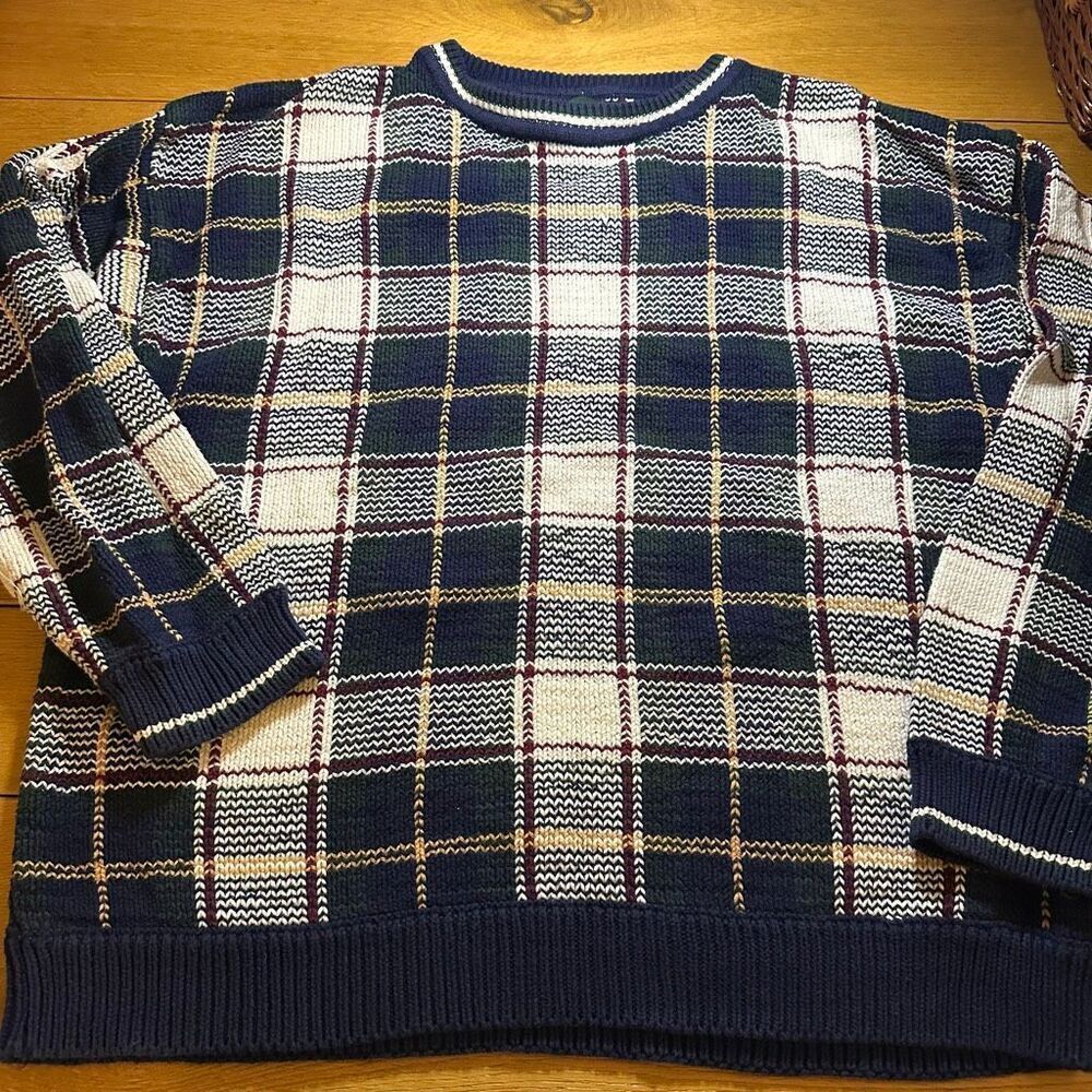 Vintage Hunt Club plaid sweater xl